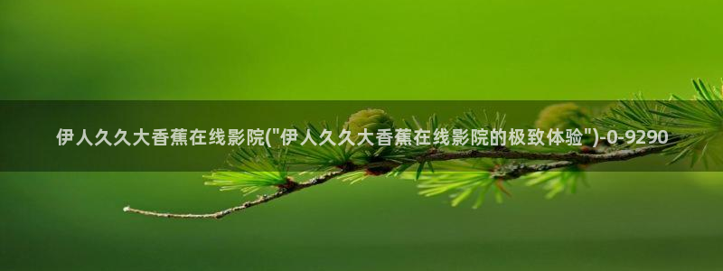 伊人久久久久久影院